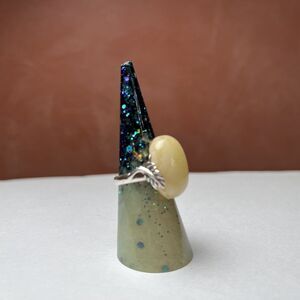 Sterling Silver Butterscotch Amber Ring Size 6